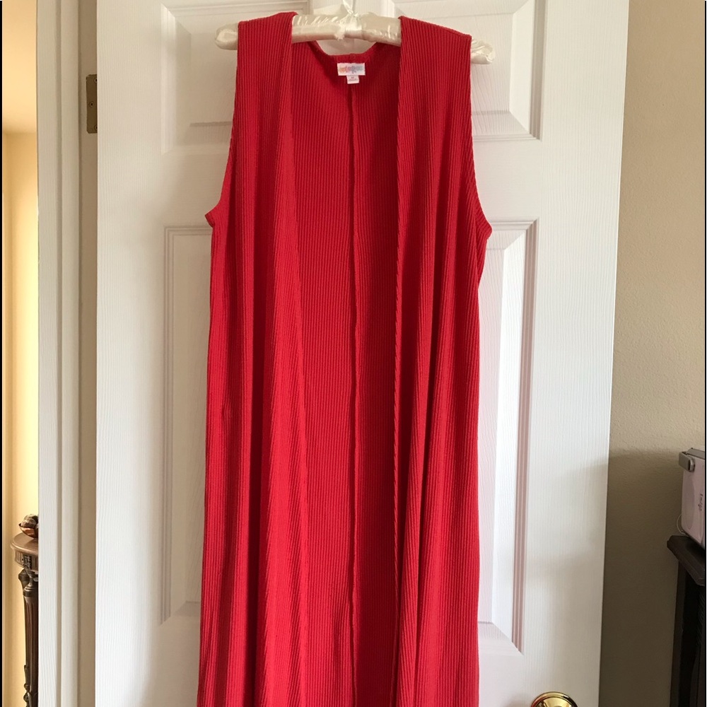 LuLaRoe Long Ribbed Duster Vest - Picture 2 of 5